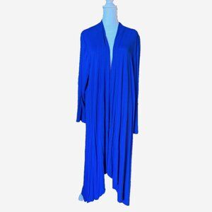In’Voland Royal Blue Long Duster Cardigan Open Front Lightweight‎ Women’s 2X